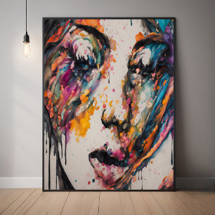 Levendige Abstracte expressie - verliefd worden op Poster