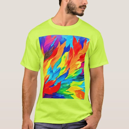 Levendige Abstracte Expressionisme Schilderij T-shirt (Voorkant)
