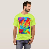 Levendige Abstracte Expressionisme Schilderij T-shirt (Voorkant volledig)