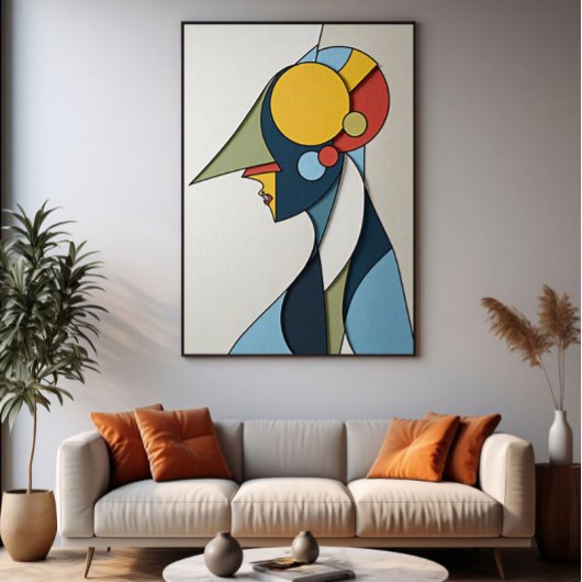 Levendige Abstracte Figuur Poster