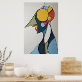 Levendige Abstracte Figuur Poster (Keuken)