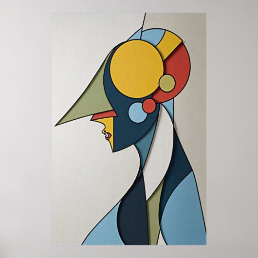 Levendige Abstracte Figuur Poster (Voorkant)
