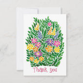 Levendige Abstracte Floral Flat Bedankt Card (Voorkant)