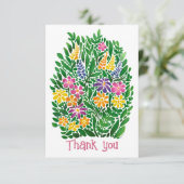 Levendige Abstracte Floral Flat Bedankt Card (Staand voorkant)