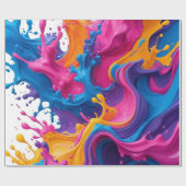 Levendige Abstracte Fluid Art – Kleur Splash Desig Cadeaupapier (Vlak)