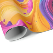 Levendige Abstracte Fluid Art – Kleur Splash Desig Cadeaupapier (Rol Hoek)