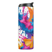 Levendige Abstracte Fluid Art – Kleur Splash Desig Thermosbeker (Gedraaid links)
