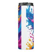 Levendige Abstracte Fluid Art – Kleur Splash Desig Thermosbeker (Achterkant)