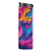 Levendige Abstracte Fluid Art – Kleur Splash Desig Thermosbeker (Geroteerd rechts)