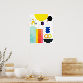 Levendige Abstracte freeform muurkunst Poster (Keuken)