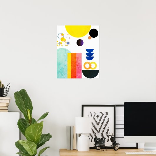 Levendige Abstracte freeform muurkunst Poster (Thuiskantoor)