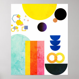 Levendige Abstracte freeform muurkunst Poster