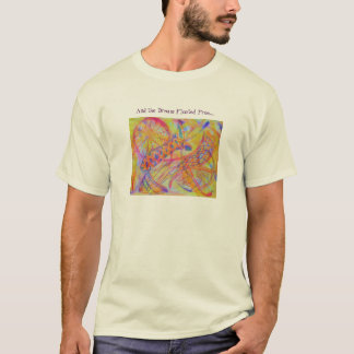 Levendige abstracte gemengde media t-shirt