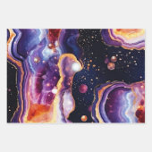Levendige Abstracte Geode Kunst met Kosmische Draa Inpakpapier Vel (Voorkant 3)