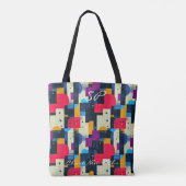 Levendige Abstracte Geometrie Boodschappentas Tote Bag (Achterkant)