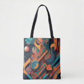 Levendige Abstracte geometrie - Gedurfde grafische Tote Bag (Voorkant)