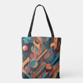 Levendige Abstracte geometrie - Gedurfde grafische Tote Bag (Achterkant)