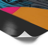 Levendige Abstracte Geometrie Glitch Pop Chaos Des Perfect Poster (Hoek)