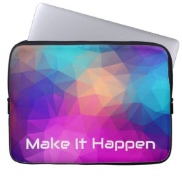 Levendige Abstracte Geometrische Aangepaste Citaat Laptop Sleeve