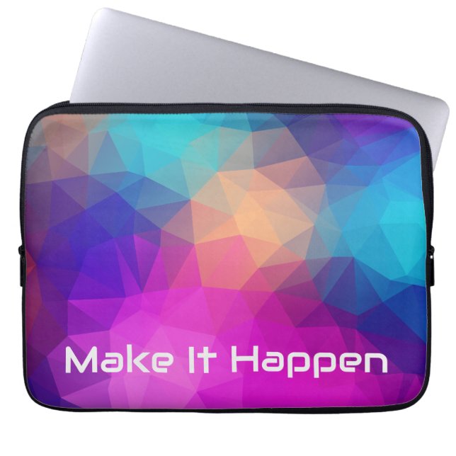 Levendige Abstracte Geometrische Aangepaste Citaat Laptop Sleeve (Voorkant)