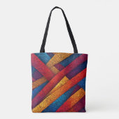Levendige abstracte geometrische diagonale lijnen tote bag (Achterkant)