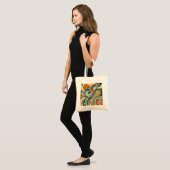 Levendige Abstracte geometrische kunst: modern des Tote Bag (Voorkant (model))