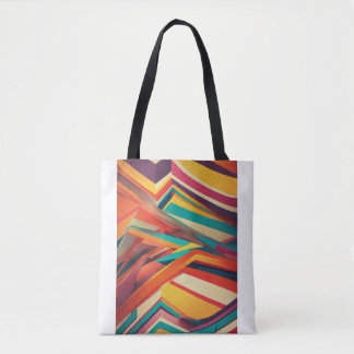 "Levendige Abstracte geometrische lagen" Afgedrukt Tote Bag
