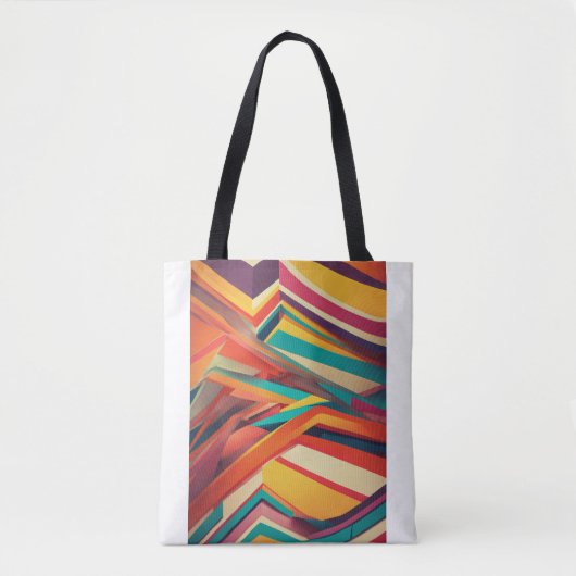 "Levendige Abstracte geometrische lagen" Afgedrukt Tote Bag (Voorkant)
