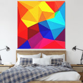 Levendige Abstracte Geometrische Stroomdesign Canvas Afdruk (Insitu (Slaapkamer))