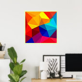 Levendige Abstracte Geometrische Stroomdesign Poster (Thuiskantoor)