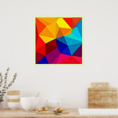 Levendige Abstracte Geometrische Stroomdesign Poster (Keuken)