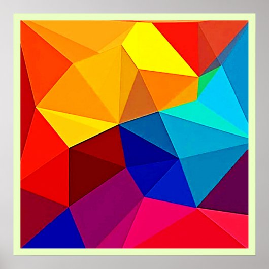 Levendige Abstracte Geometrische Stroomdesign Poster (Voorkant)
