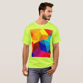 Levendige Abstracte Geometrische Stroomdesign T-shirt (Voorkant volledig)