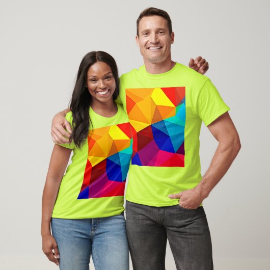 Levendige Abstracte Geometrische Stroomdesign T-shirt (Unisex)