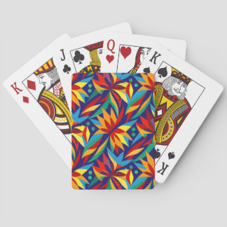 Levendige Abstracte Geometrische Tropische Meerkle Pokerkaarten