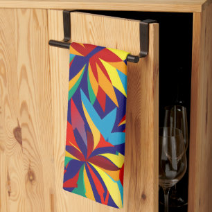 Levendige Abstracte Geometrische Tropische Meerkle Theedoek