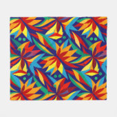 Levendige Abstracte geometrische tropische veelkle Fleece Deken (Voorkant (Horizontaal))