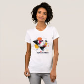 Levendige Abstracte geometrische vrouwen T-shirt k (Voorkant volledig)