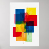 Levendige Abstracte geometrische Waterverf Poster (Voorkant)