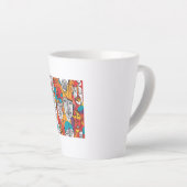 Levendige Abstracte gezichten - Hedendaagse lijnku Latte Mok (Rechterhoek)