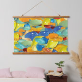 Levendige Abstracte Glanzende Patroon Kunst Hangend Wandkleed (Slaapkamer)