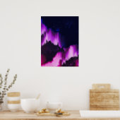 Levendige Abstracte Glitch Muurkunst Poster (Keuken)