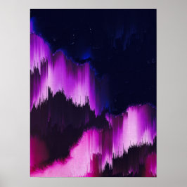 Levendige Abstracte Glitch Muurkunst Poster