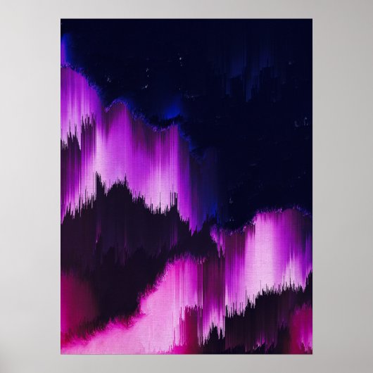 Levendige Abstracte Glitch Muurkunst Poster (Voorkant)