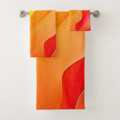 Levendige Abstracte Golf van Warmte Design Bad Handdoek (Insitu)