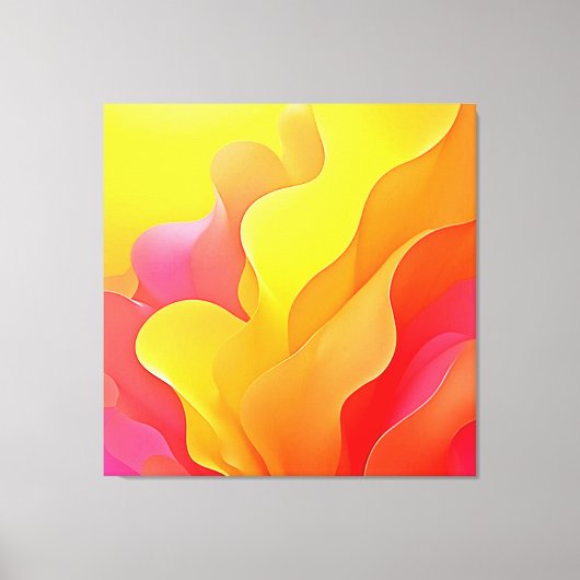 Levendige Abstracte Golf van Warmte Design Canvas Afdruk (Voorkant)