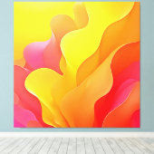 Levendige Abstracte Golf van Warmte Design Canvas Afdruk (Insitu (Houten vloer))