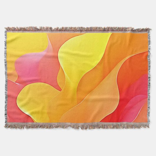 Levendige Abstracte Golf van Warmte Design Deken (Voorkant)