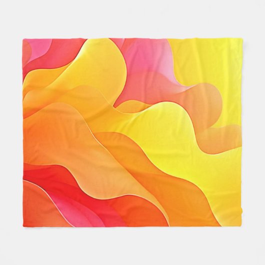 Levendige Abstracte Golf van Warmte Design Fleece Deken (Voorkant (Horizontaal))