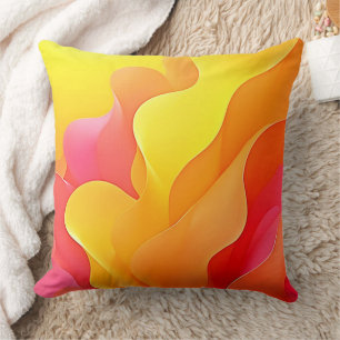 Levendige Abstracte Golf van Warmte Design Kussen